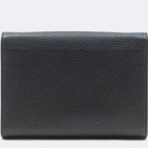 GUCCI BLACK GRAINED LEATHER GG MARMONT SMALL CHAIN BAG - Picture 10 of 10